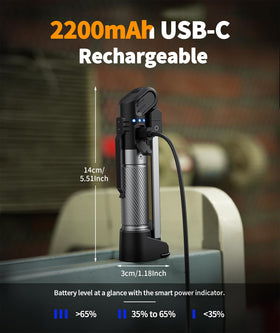 HOTLIGH 2200mAh battery with Type-C fast charging keeps you going