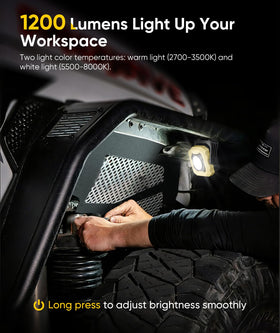 HOTLIGH work light with rotatable head for adjustable lighting in projects.