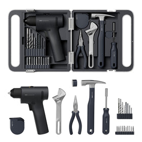 HOTO 25-piece toolkit drill in action for quick home repairs.