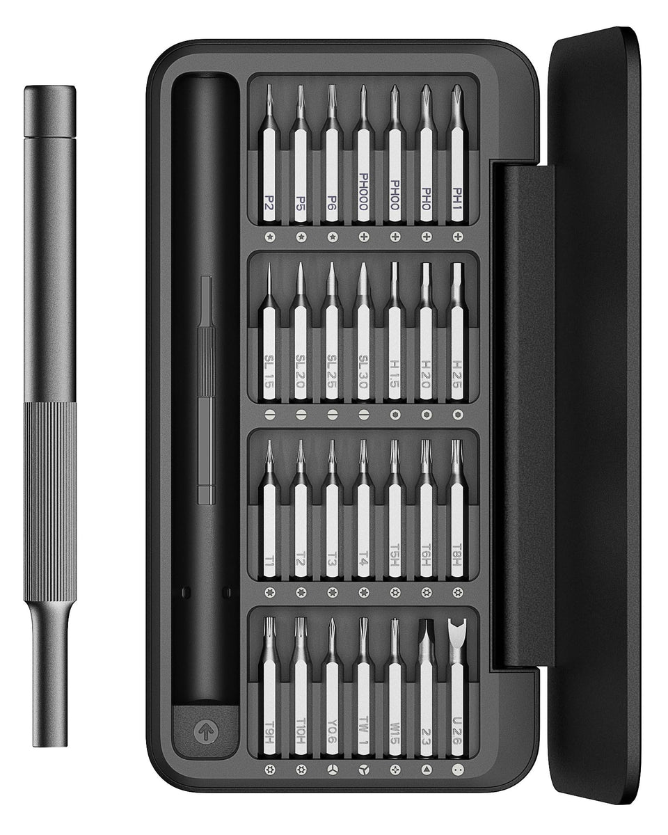HOTO 28-in-1 precision screwdriver set case organizes bits securely for quick access