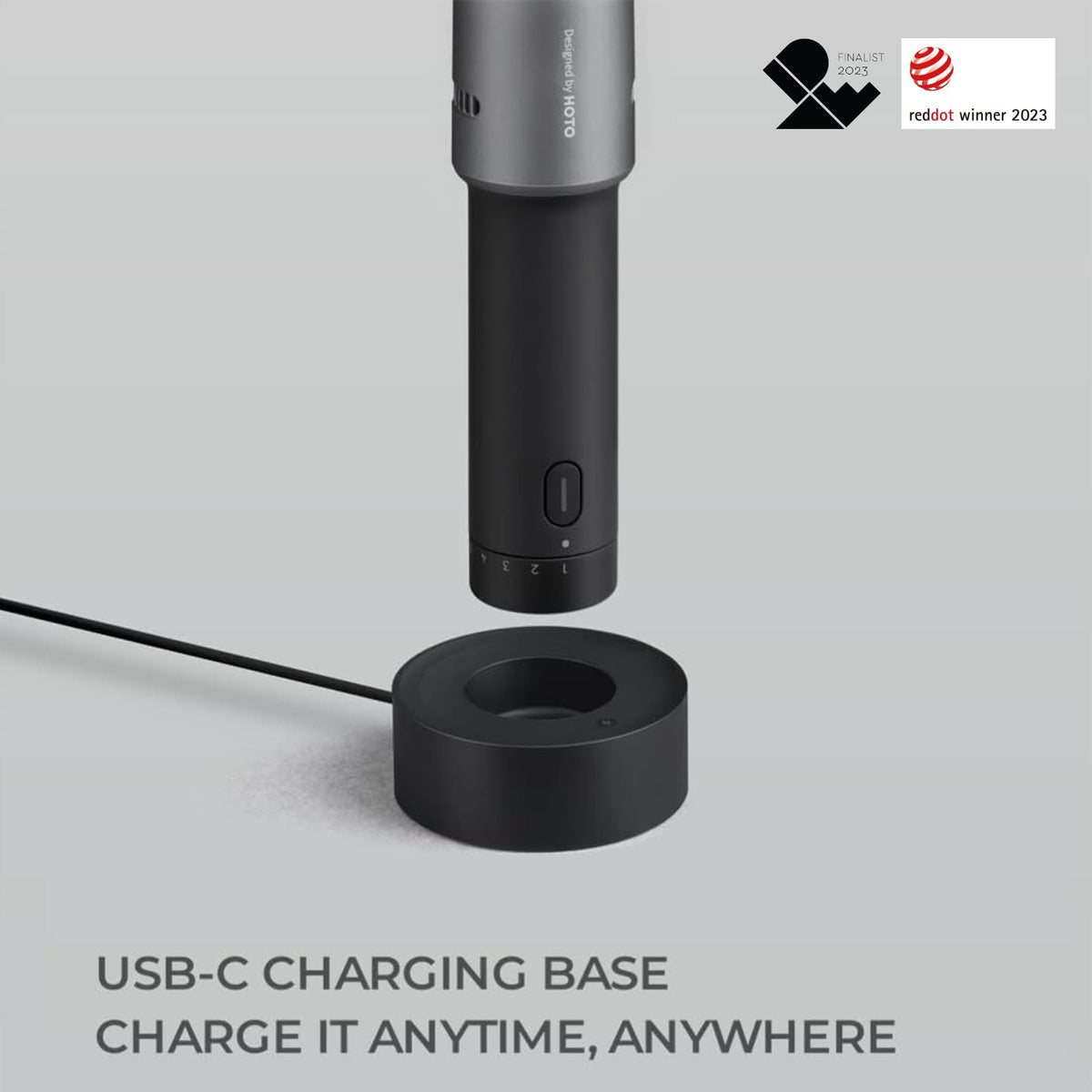 HOTO 4V USB-C charging base for quick, convenient recharging
