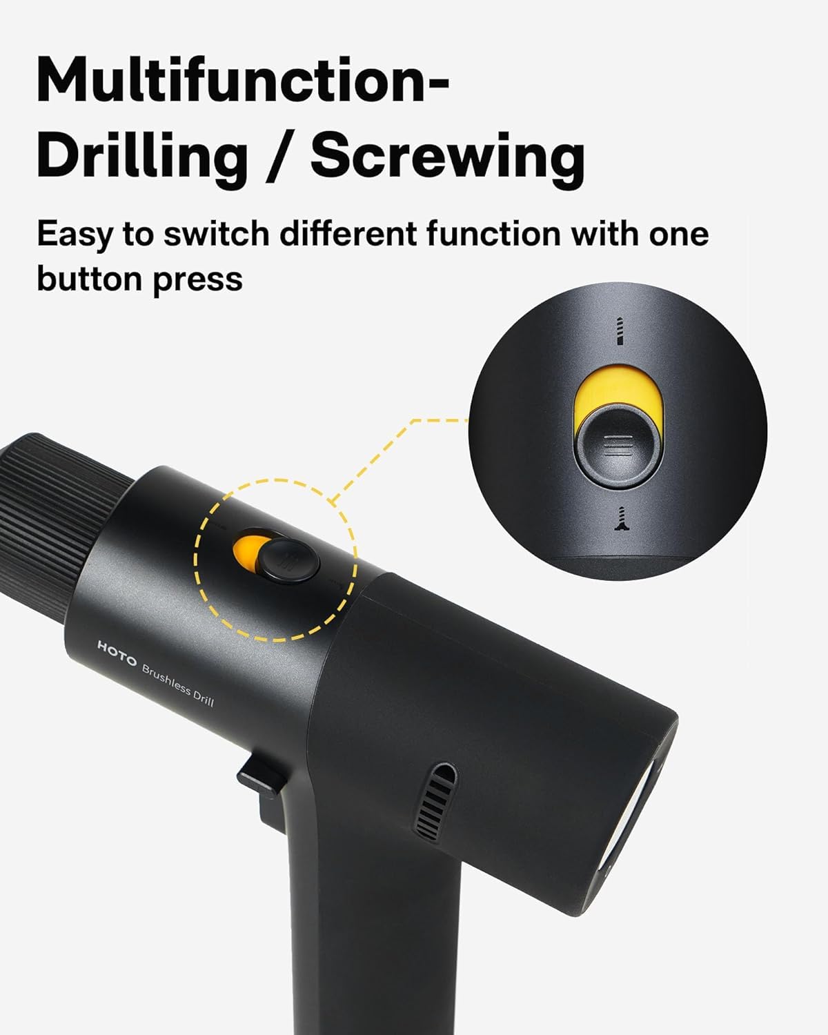 HOTO drill showing 30-gear torque control for precision