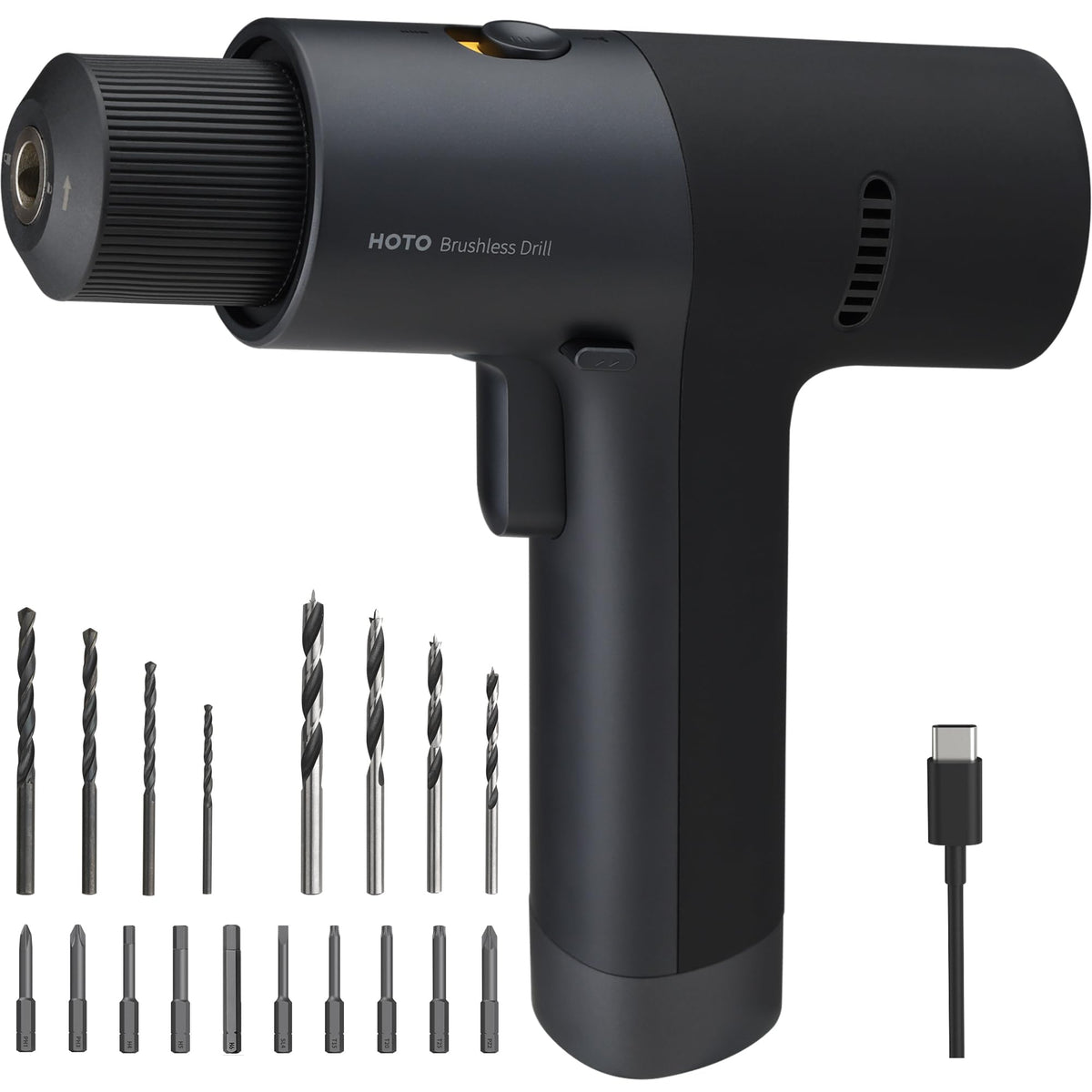 HOTO cordless drill with LED display for torque and battery readout