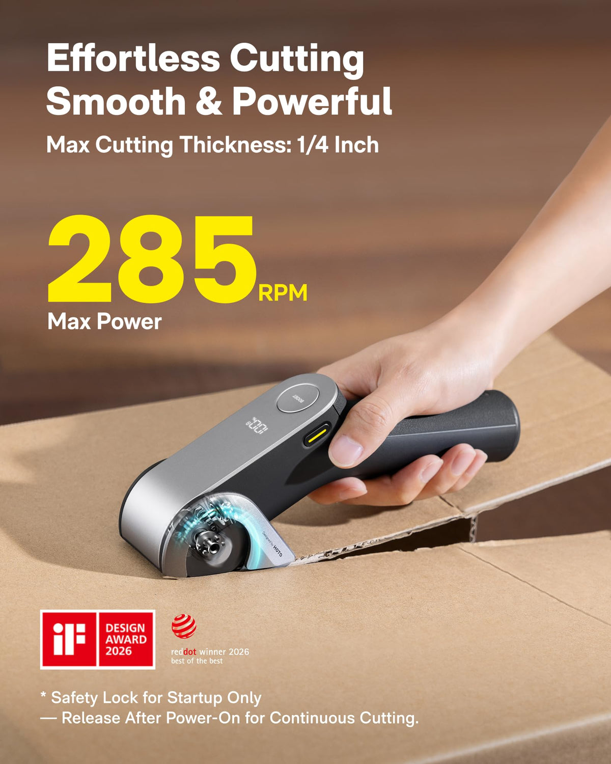 HOTO EdgeFlow USB-C charging powering cordless operation