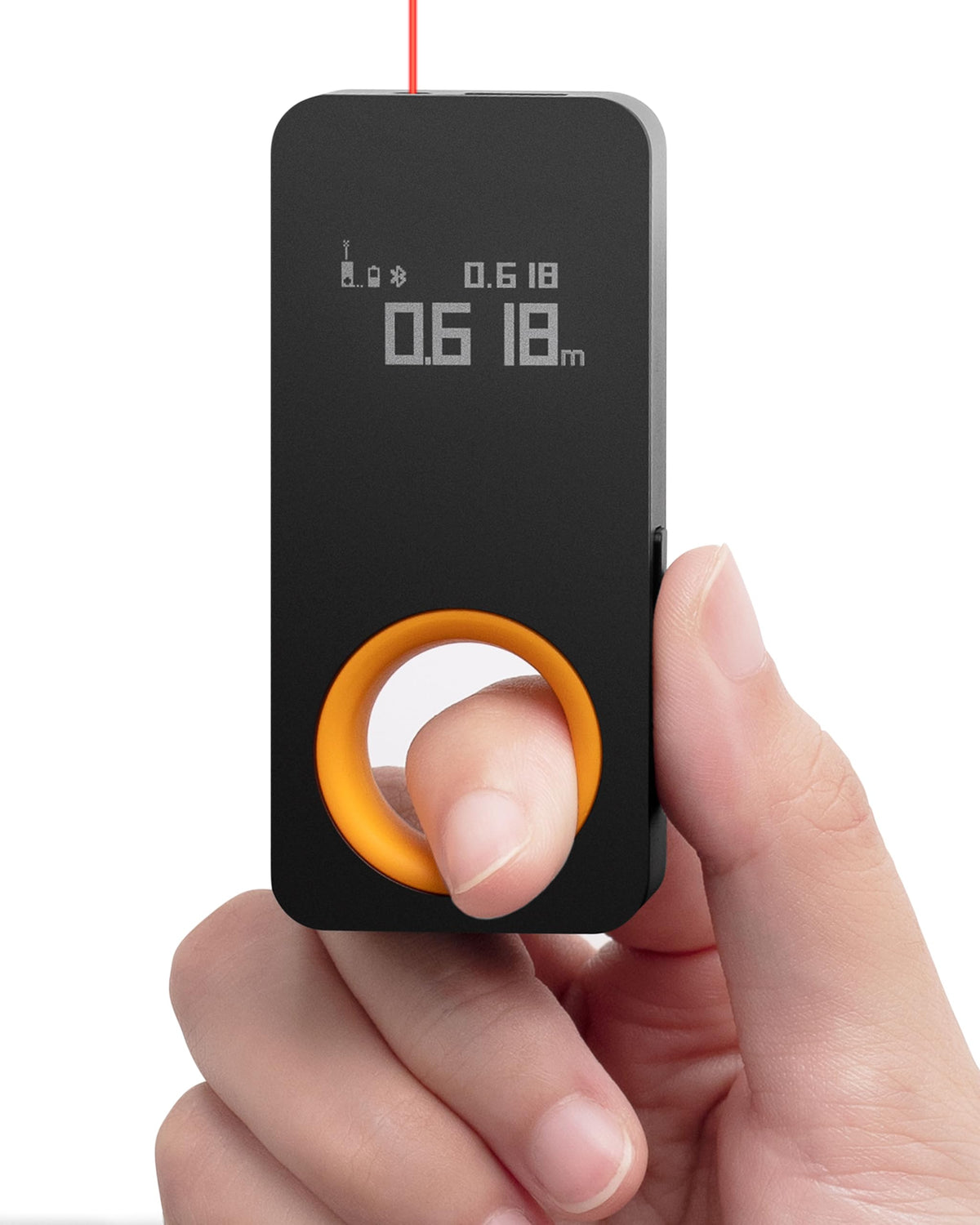 HOTO Laser Measuring Tool with OLED display for precise indoor measurements.