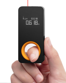 HOTO Laser Measuring Tool with OLED display for precise indoor measurements.