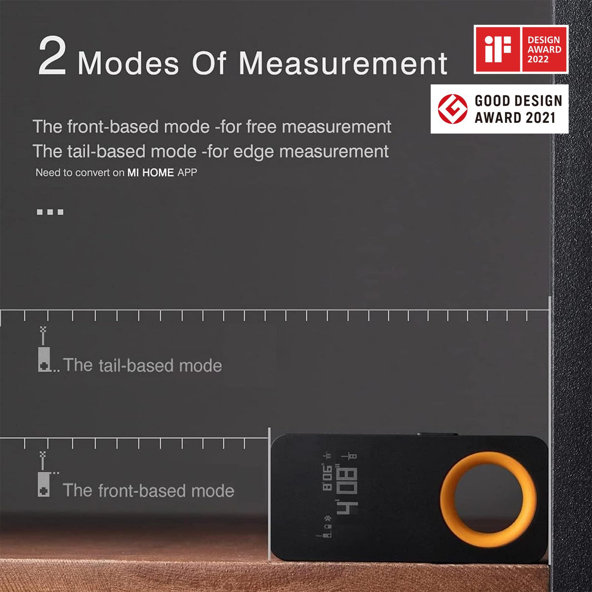 HOTO USB-C rechargeable laser measure keeps you measuring longer.