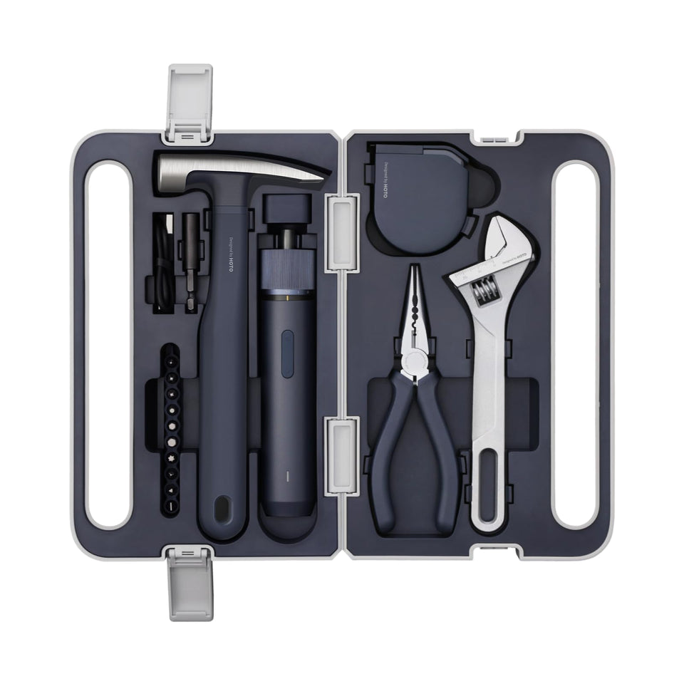 HOTO LED cordless screwdriver in compact case for easy DIY assembly