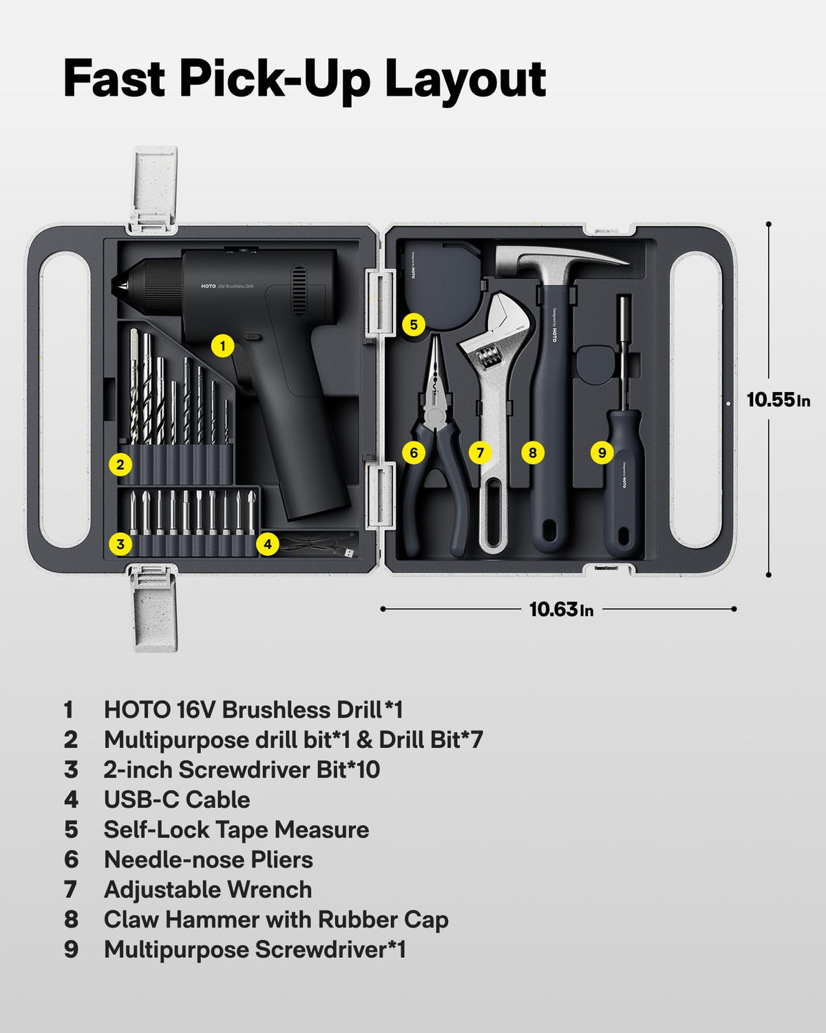 HOTO self-lock tape measure 10 ft for quick measurements.