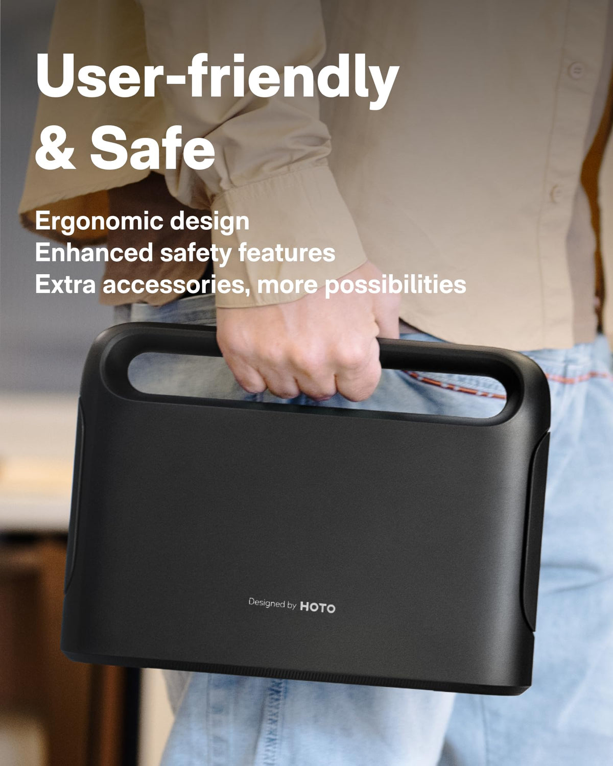 HOTO compact case with foam slots keeps tools secured during transport.