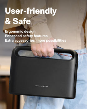 HOTO compact case with foam slots keeps tools secured during transport.