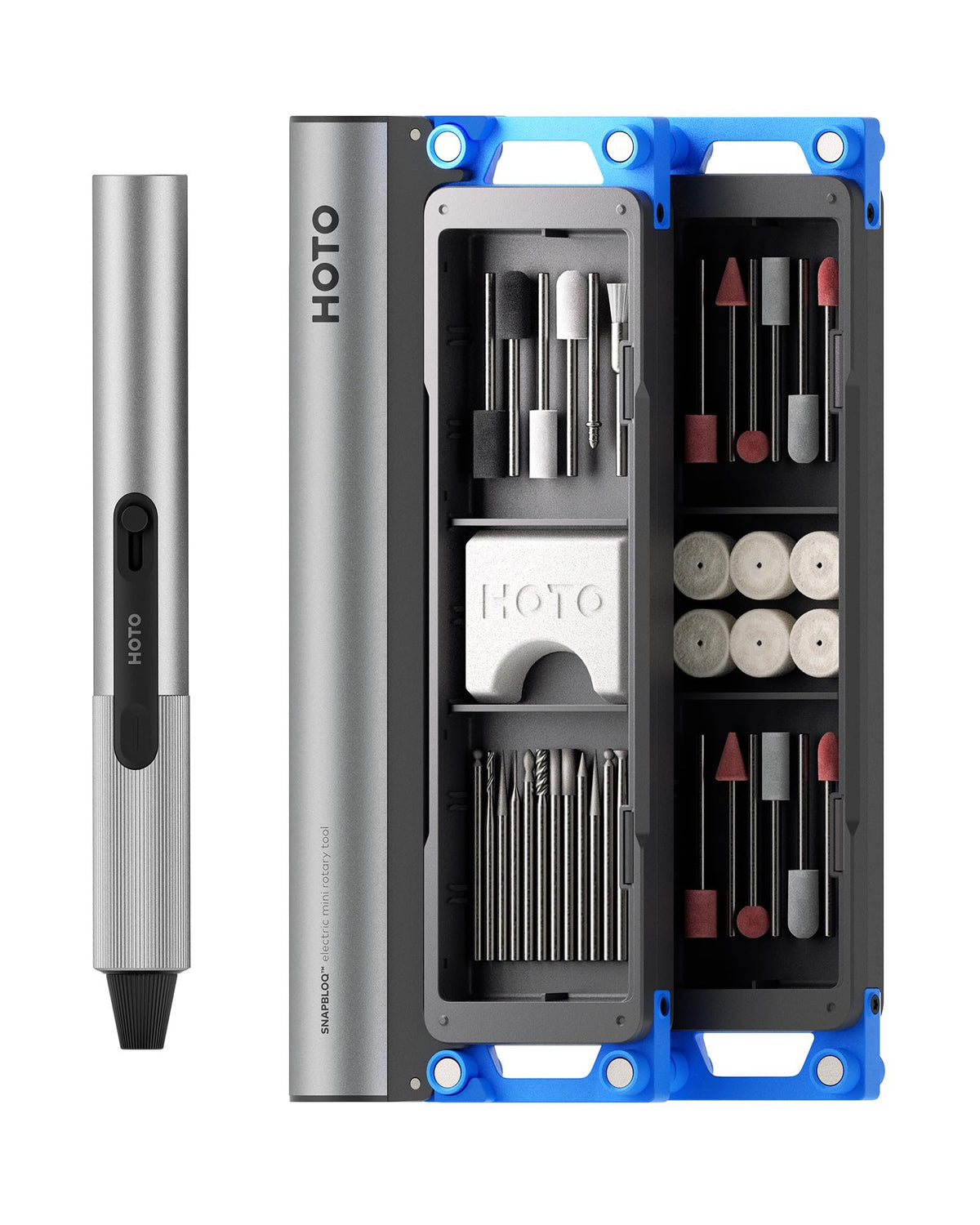HOTO SNAPBLOQ R-A04 mini rotary tool kit enables precise engraving in tight spaces