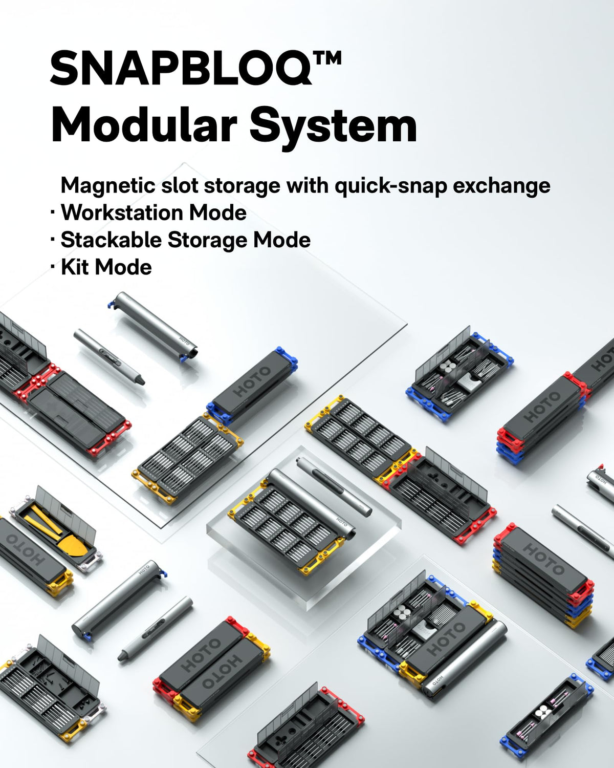 HOTO SNAPBLOQ S-A01 stores 56 bits with magnetic case for quick swaps.