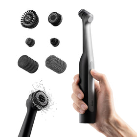 HOTO Wand cordless scrubber with 360-degree rotation for deep grout cleaning