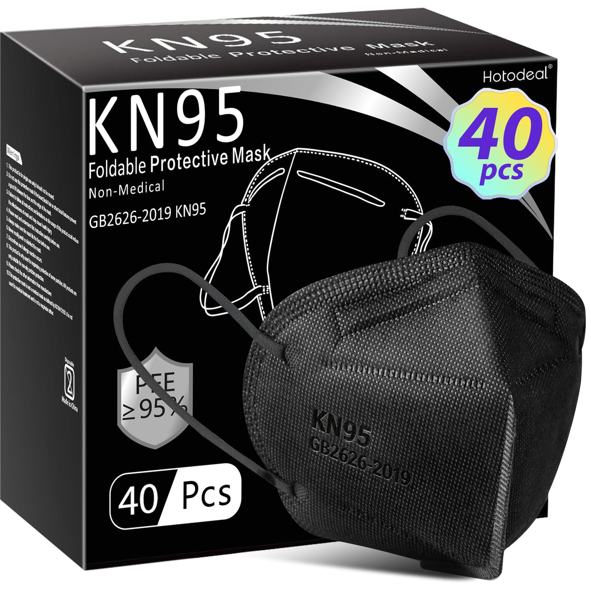 Hotodeal KN95 mask folded compactly for travel and storage.