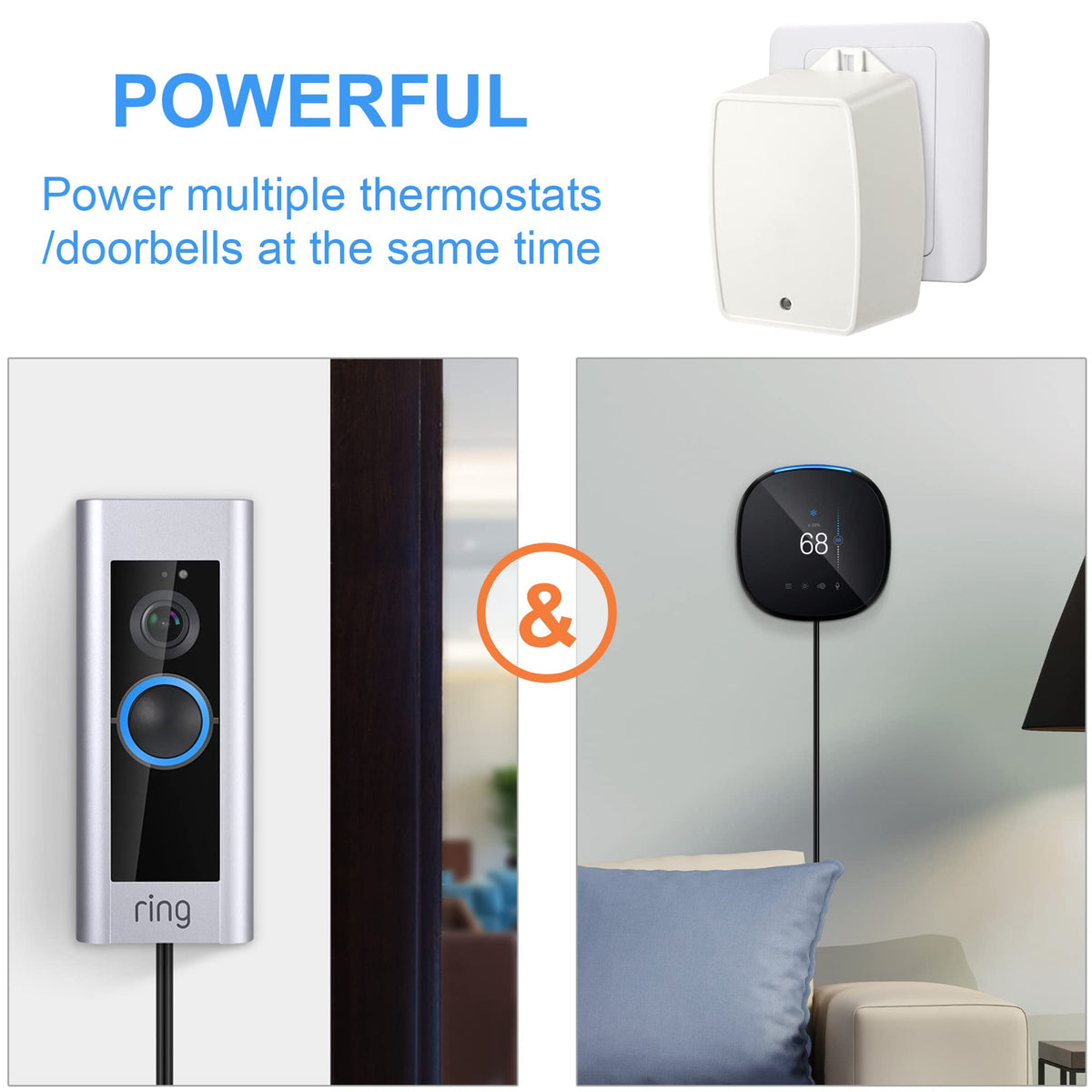 Hotop 24V transformer compact dimensions fit discreet installations.