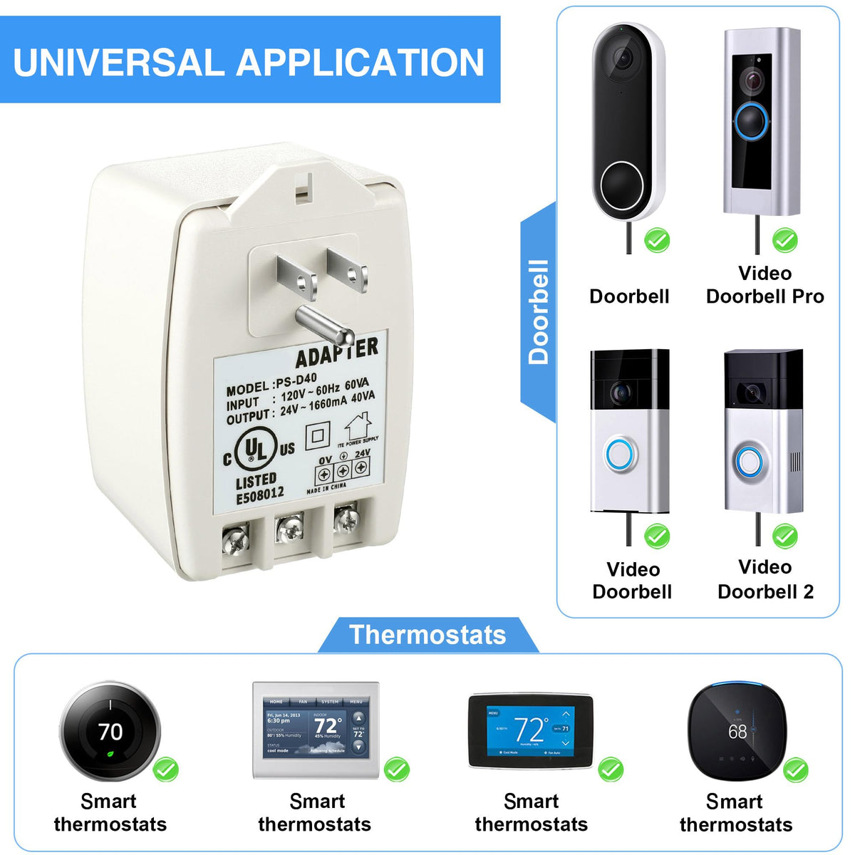 Hotop 24V transformer PTC fuse indicator highlights safety with auto reset protection.
