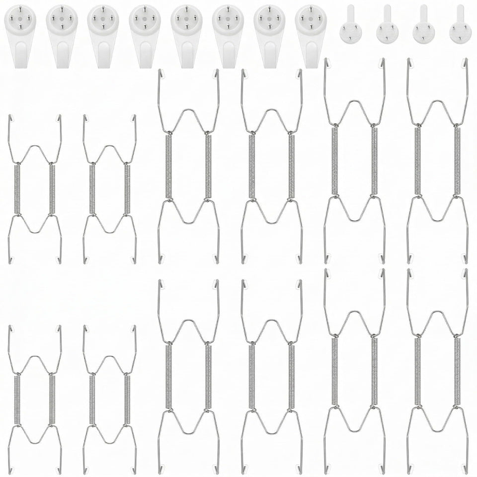 Hotop plate hangers 12-pack mounted on wall in silver finish for a discreet display
