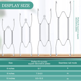 Hotop 6-inch plate hanger in silver showing size option