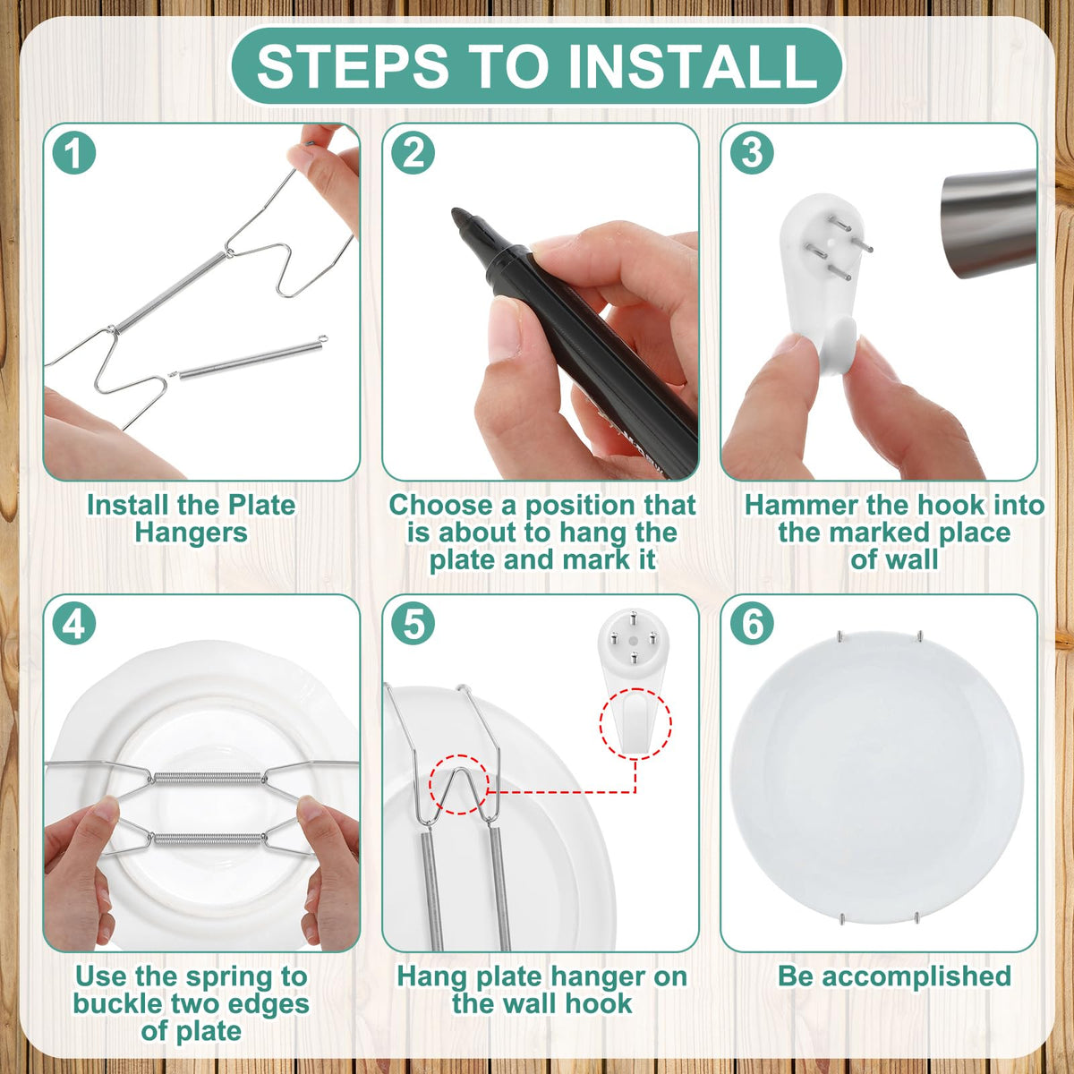 Hotop stainless steel construction plate hangers close-up