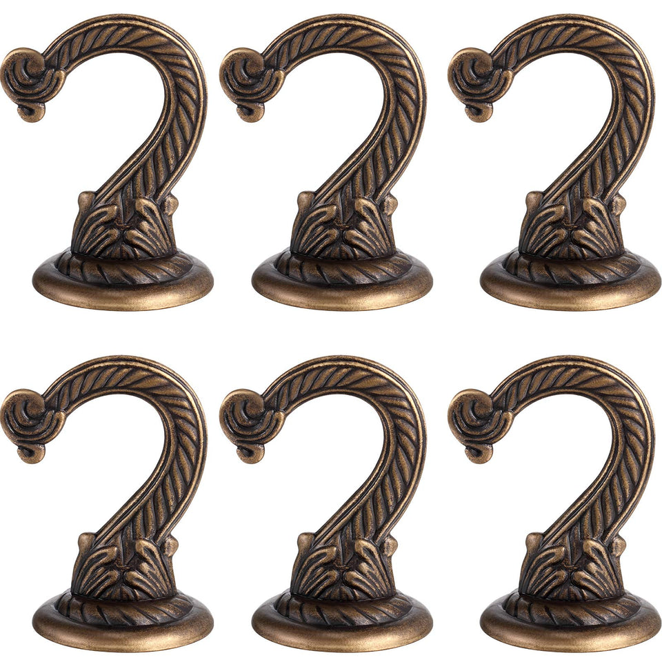 Hotop swag ceiling hook bronze with carved pattern for elegant decor