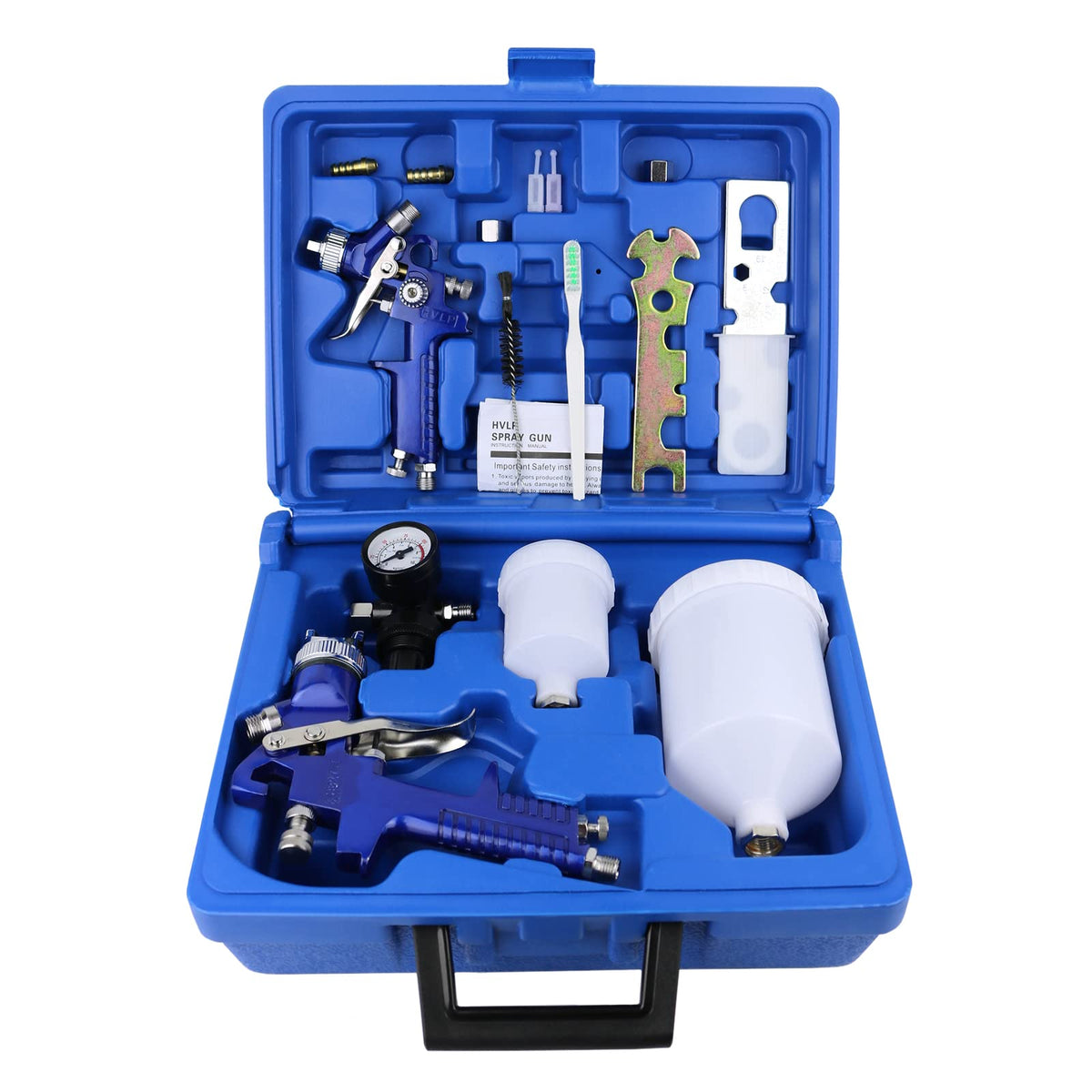 Hotorda 2-sprayer HVLP gun with 1.0mm nozzle for precise, low-waste painting