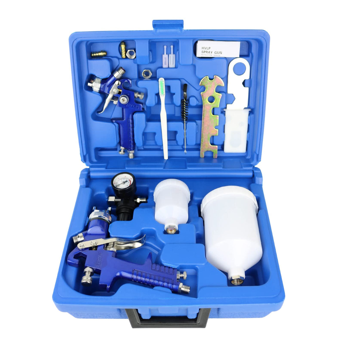 Hotorda HVLP spray gun set shown for versatile home and workshop projects
