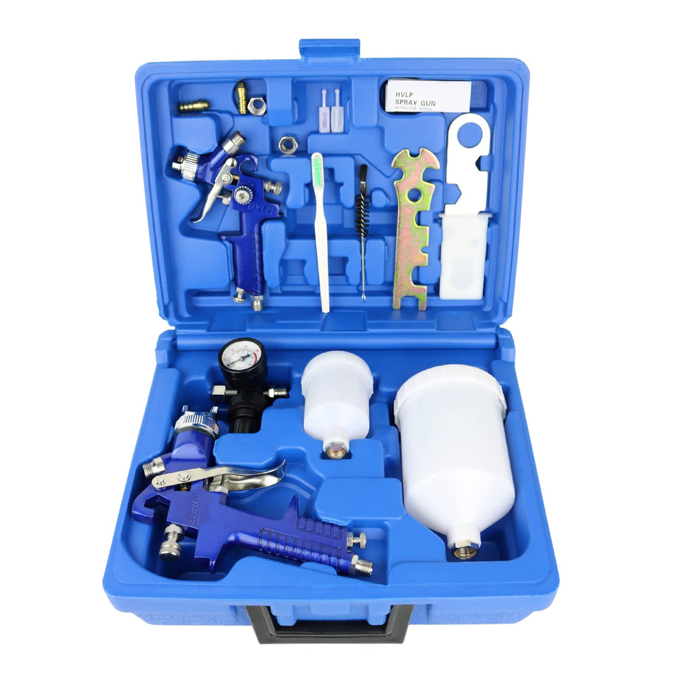 Hotorda HVLP spray gun set shown for versatile home and workshop projects