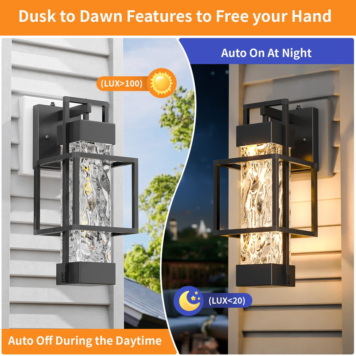 Hotsonic dimmable porch light with adjustable brightness for ambiance.
