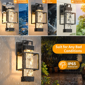 Hotsonic ripple glass outdoor light adds decorative light patterns to your porch area.