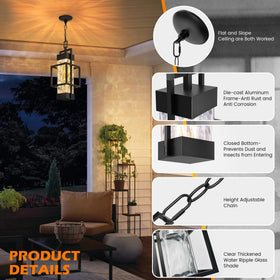 Hotsonic ripple glass shade pendant provides soft, ambient lighting