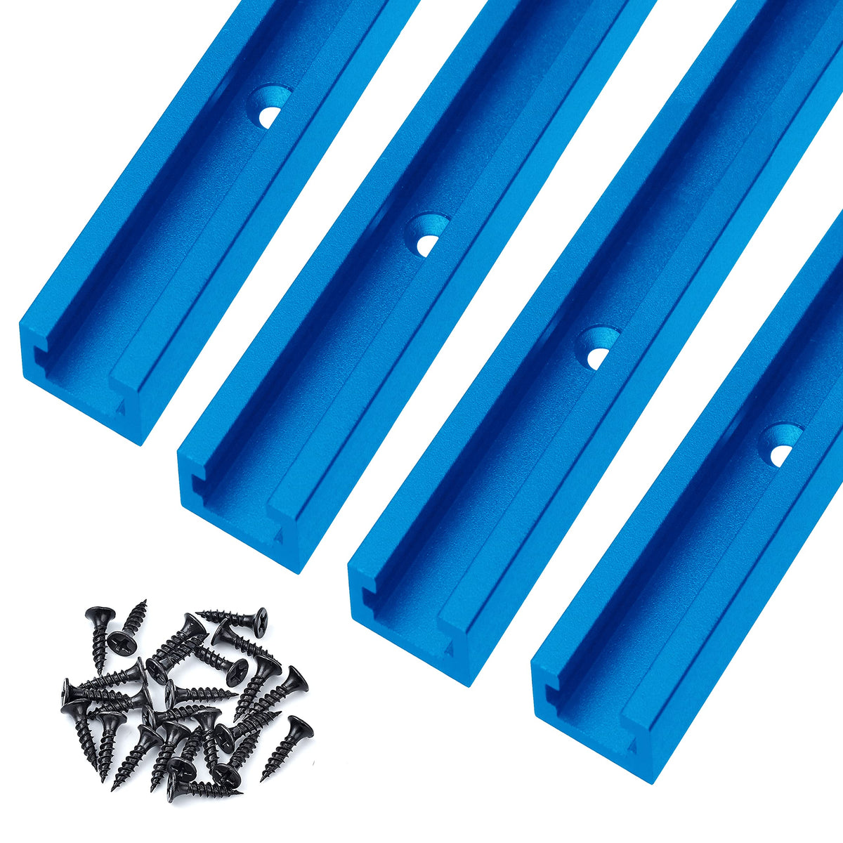 HOTTARGET 24-inch blue aluminum T-track for precise clamping and sliding operations