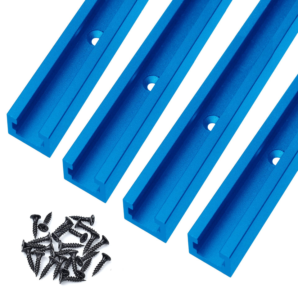 HOTTARGET 24-inch blue aluminum T-track for precise clamping and sliding operations