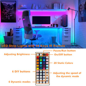 HOUHUI RGB colors and dynamic modes for customizable ambient lighting.