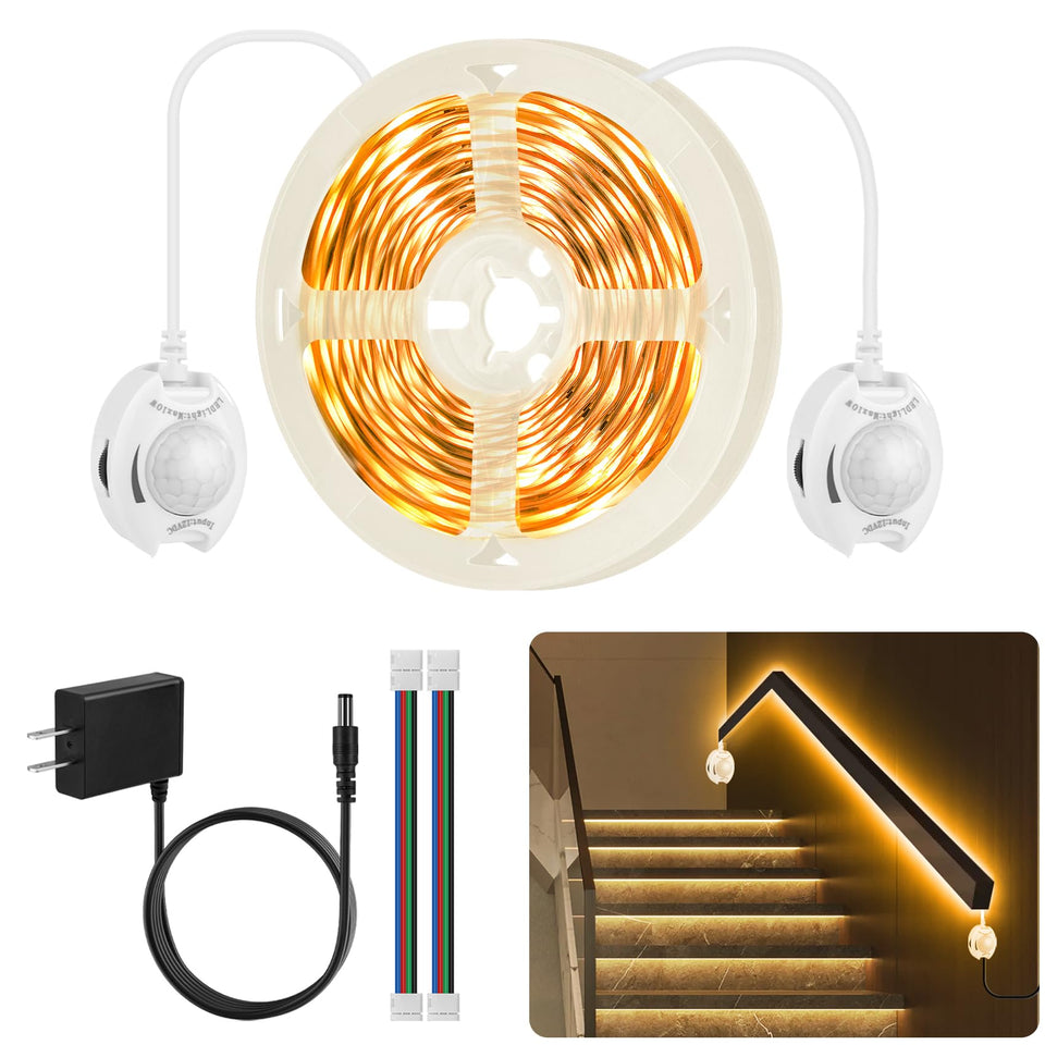 HOUHUI under-bed lights with dual sensors for seamless room illumination