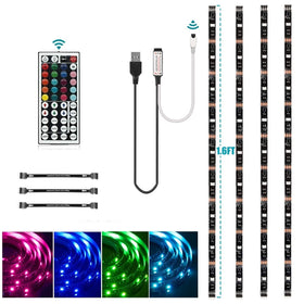 HOUHUI USB LED strip kit backlight setup enhances TV viewing atmosphere.