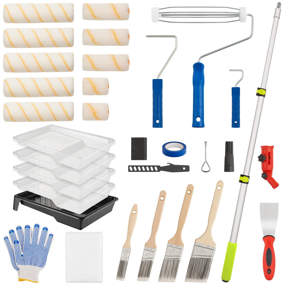 HOUIT all-in-one paint kit with extension pole for versatile painting tasks