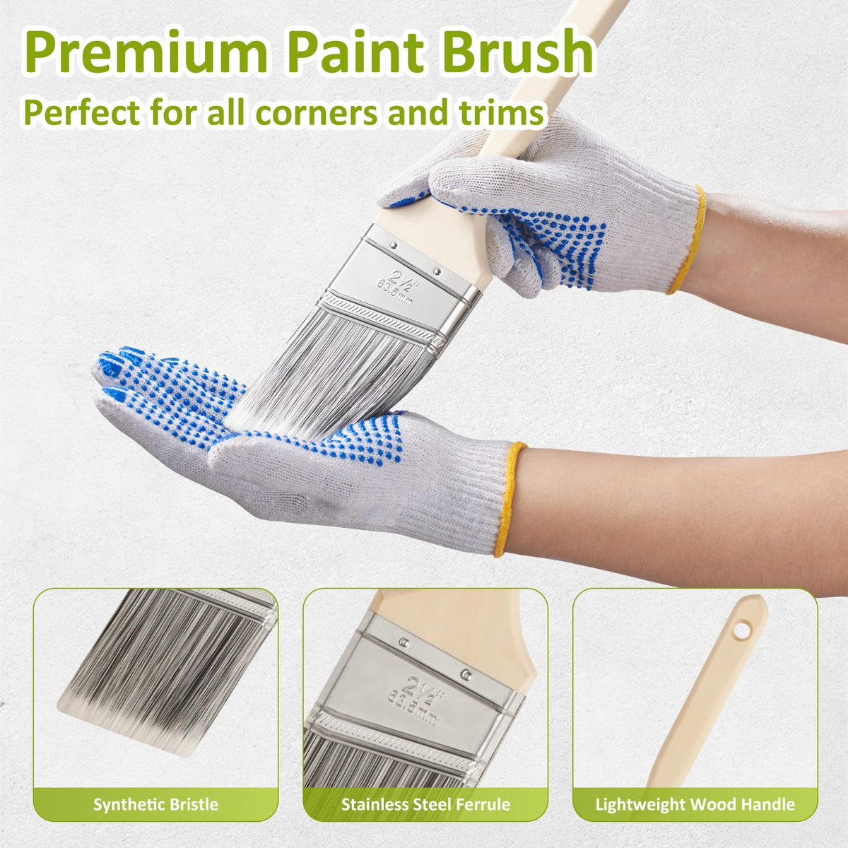 HOUIT assorted brushes for edges, trim, and details with precise control