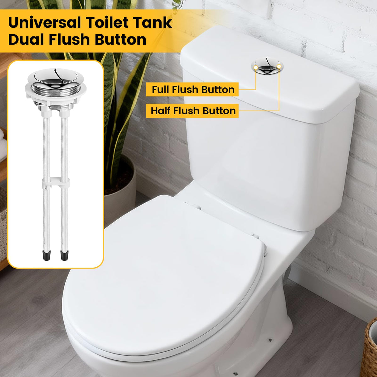 Houpeoro 48mm tank button provides a precise fit for common cisterns.