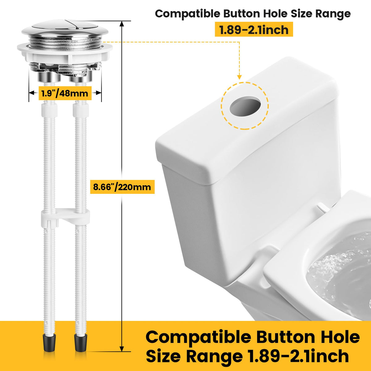 Houpeoro chrome top mount kit adds a sleek, modern look.