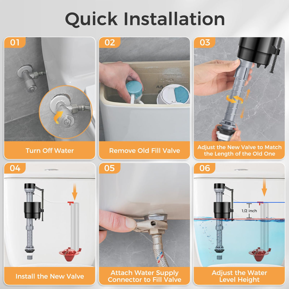 Houpeoro quiet fill reduces tank noise during refills