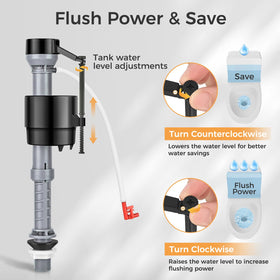 Houpeoro quiet fill operation; reduces tank noise during refills.
