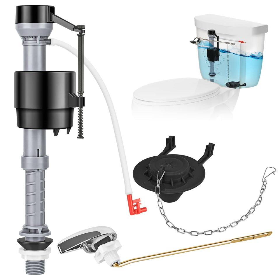 Houpeoro universal toilet flusher kit with fill valve for quiet, efficient flushing