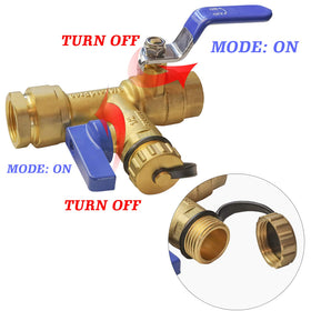 Hourleey 3/4-Inch IPS valve set displays red and blue handles for quick hot and cold identification