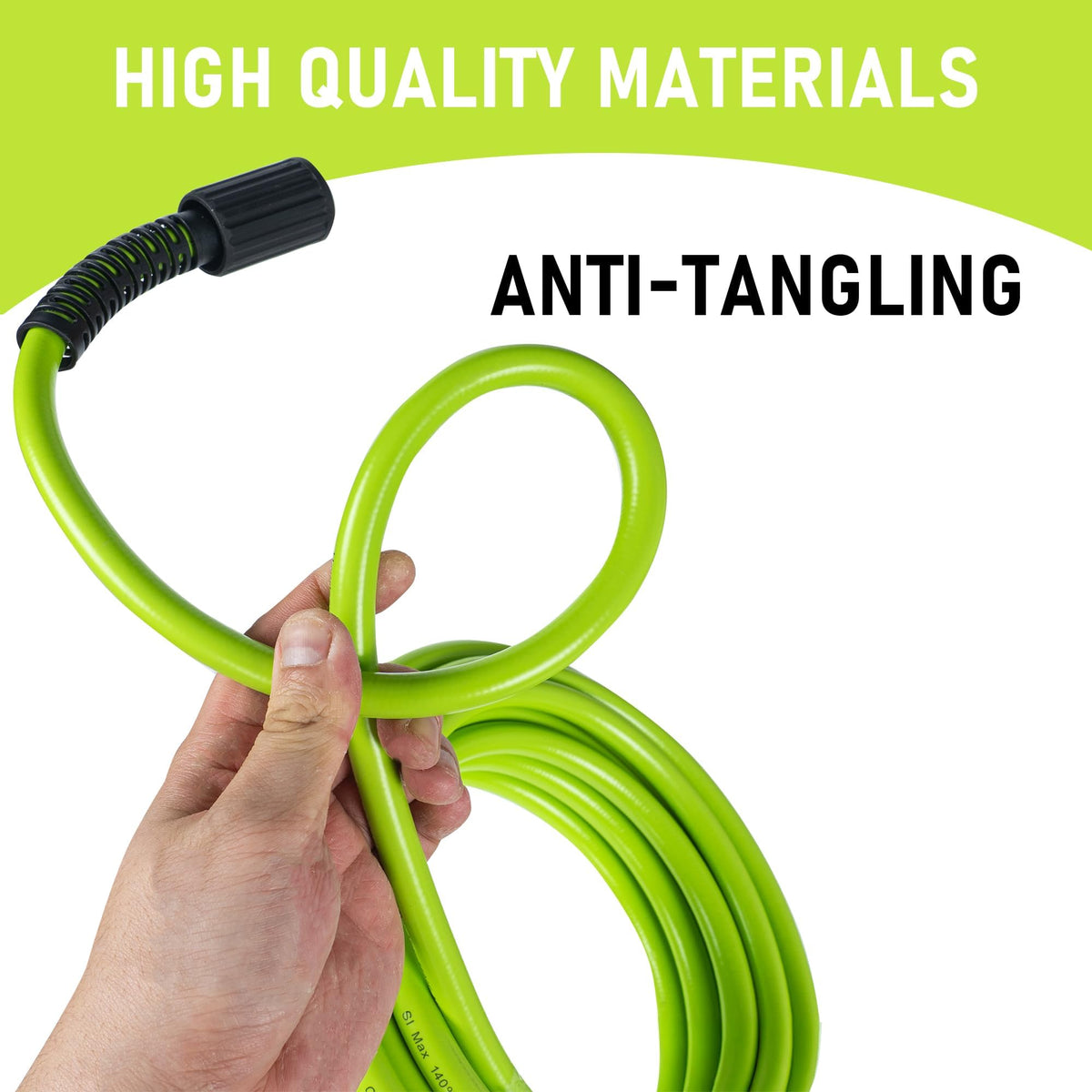 Hourleey pressure hose kink-resistant outer sheath demonstrates durability in close-up.