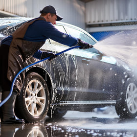 Hourleey weather-resistant PVC hose withstands outdoor cleaning tasks.