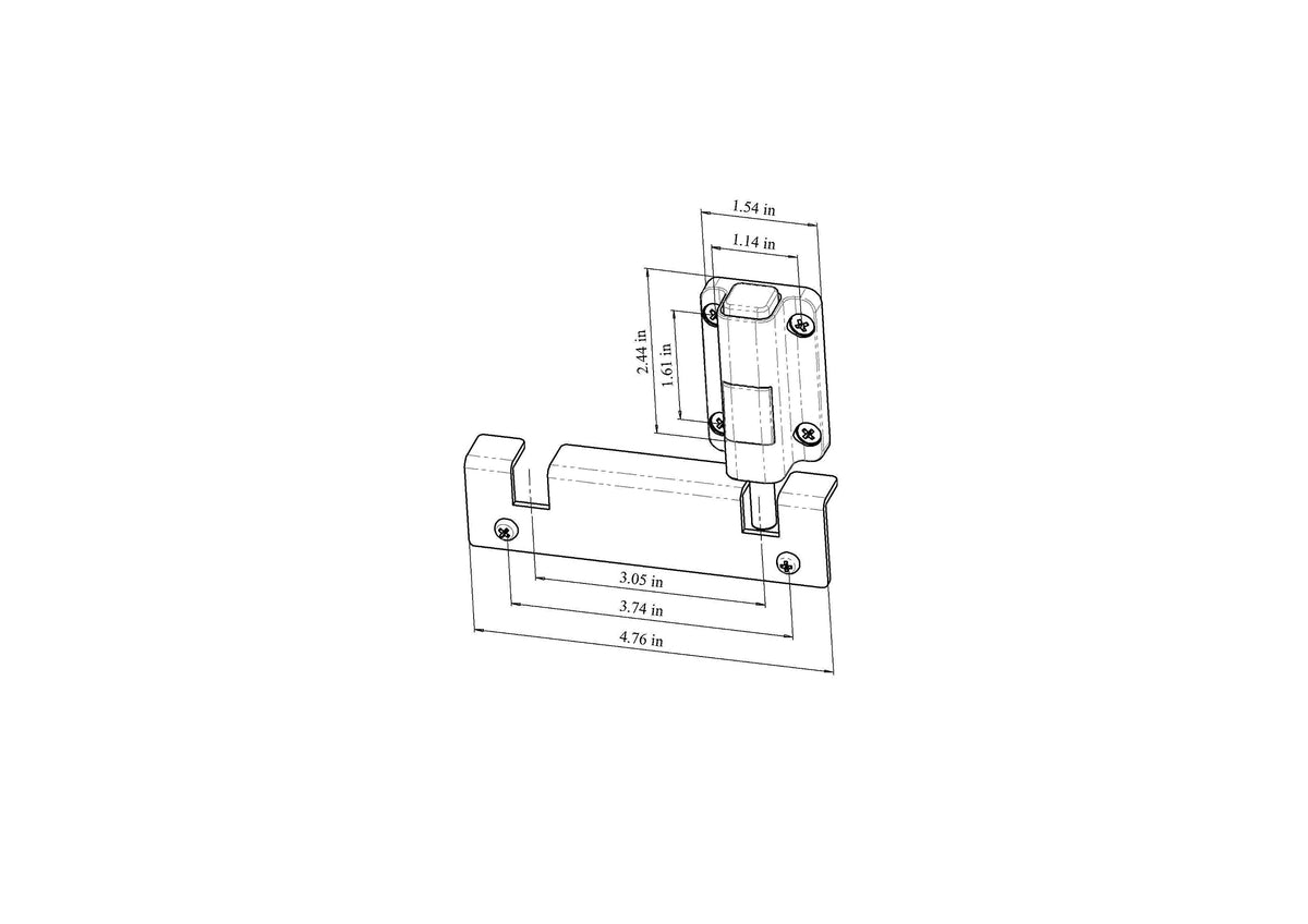 House Guard foot lock on bottom rail enables quick, easy locking.