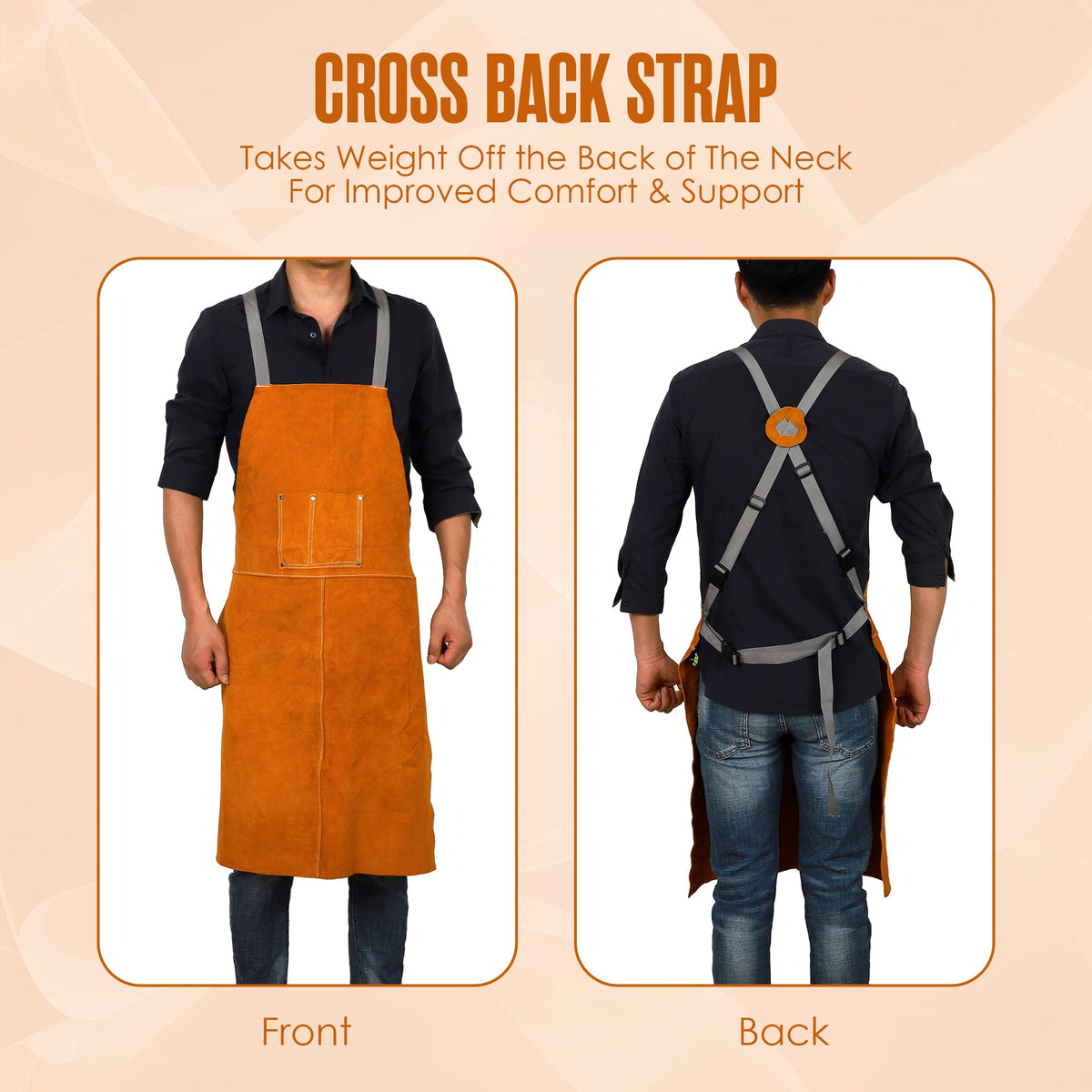Houseables Leather Apron provides 23x35 inch coverage to keep you dry and protected.
