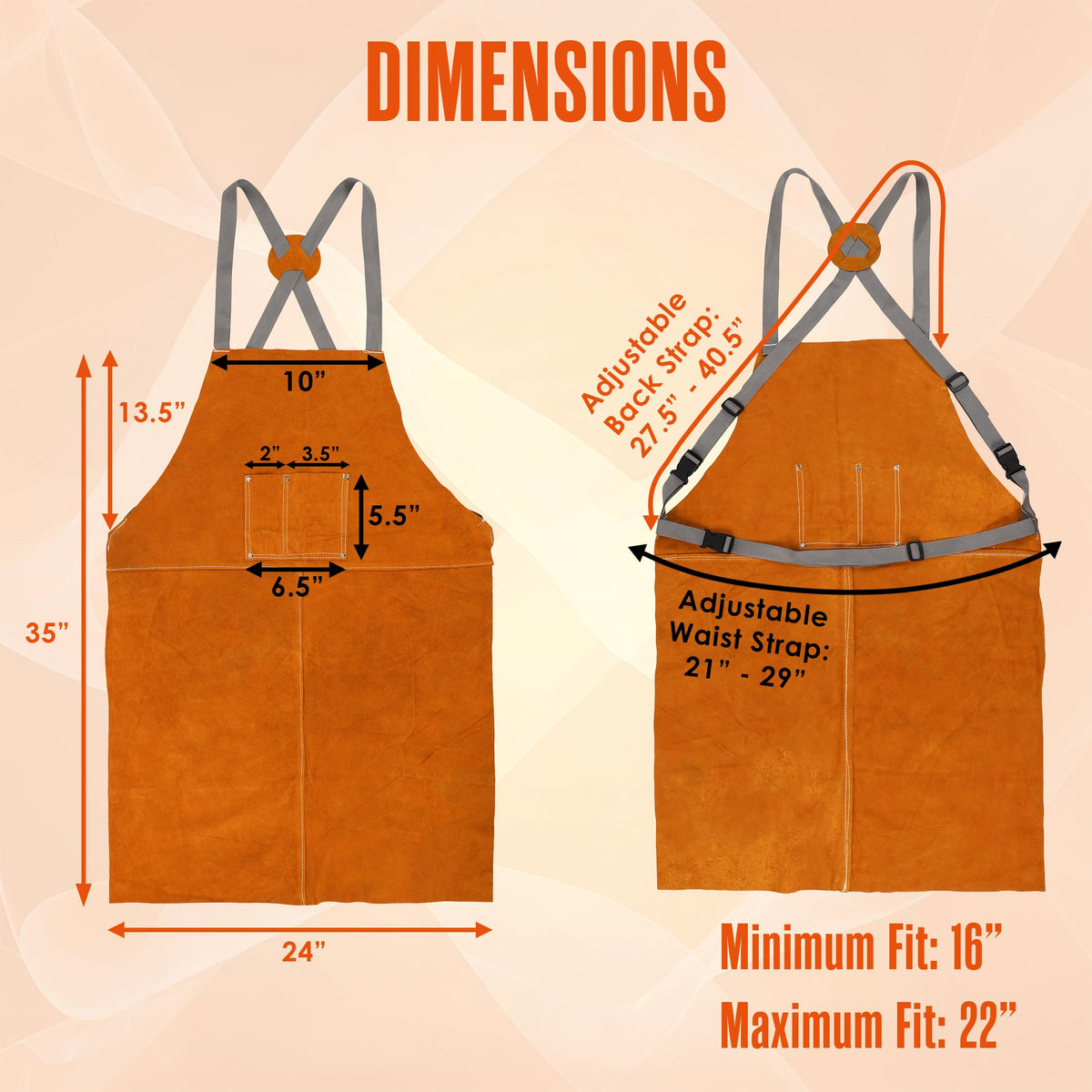 Houseables Leather Apron with fire-resistant design shields clothing during forging and grinding.