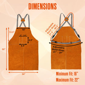Houseables Leather Apron with fire-resistant design shields clothing during forging and grinding.